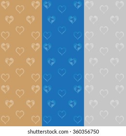 Seamless vector background. Hearts set for wedding and valentine design.