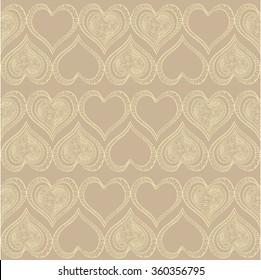 Seamless vector background. Hearts set for wedding and valentine design.