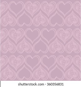 Seamless vector background. Hearts set for wedding and valentine design.