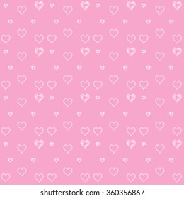 Seamless vector background. Hearts set for wedding and valentine design.
