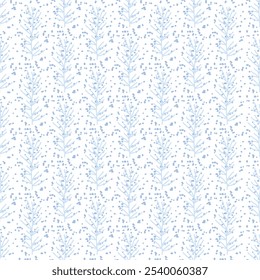Seamless vector background with herbal elements. Colorful decorative texture. Nature motifs. 