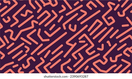 Seamless vector background. Vector illustration. The geometric pattern with wavy lines. Cute abstract kids background. Seamless pattern with symmetric geometric ornament.