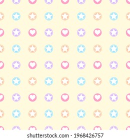 Seamless vector background image pattern star and heart pattern