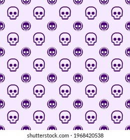Seamless vector background image purple skull pattern