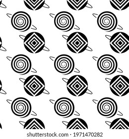 Seamless vector background image Saturn pattern, circle and square pattern
