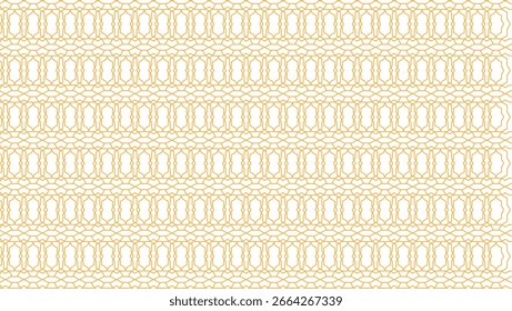 Nahtloser Vektorhintergrund mit ineinander verwobenen Sternen, goldenen Ripplinien und minimalistisch gekrümmtem Raster, perfekt für elegante festliche Projekte