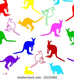 seamless vector background with kangaroo