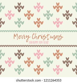 Seamless vector background with Knitted decorative snowflakes. Merry Christmas and Happy New Year! Winter pattern. Can be used for wallpaper, textile, invitation card, wrapping, web page background.