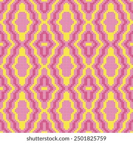 Seamless vector background. Knitted texture with rhombus.