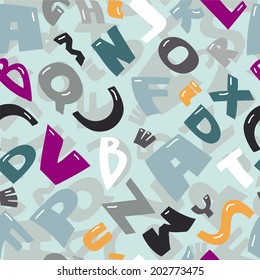Seamless vector background with latin alphabet letters 