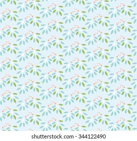 Seamless vector background  with leaves