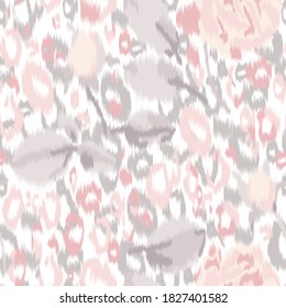 Seamless vector background. Leopard seamless pattern with rose flowers.