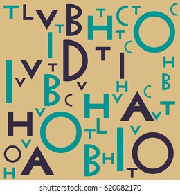 Seamless vector background with letter shapes