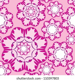 seamless vector background from lilac, pink, crimson  and purple abstract flowers