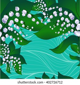 Seamless vector background . Lilies of the valley.