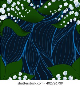Seamless vector background . Lilies of the valley.