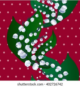 Seamless vector background . Lilies of the valley.