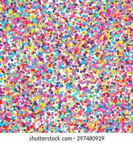 Seamless vector background with many tiny round confetti pieces