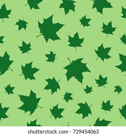 Seamless vector background with maple leaves. Hand drawn