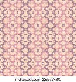 Seamless vector background. Modern geometric pattern with pink and beige elements.