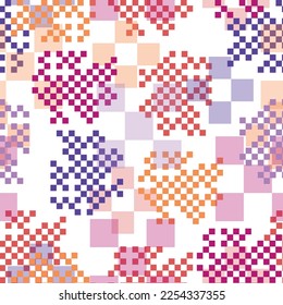 Seamless vector background with multicolored cubes in 3D style.  Watercolour print for textile, wallpaper, wrapping paper.