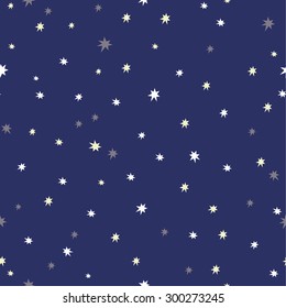 Seamless vector background with night sky and twinkling stars