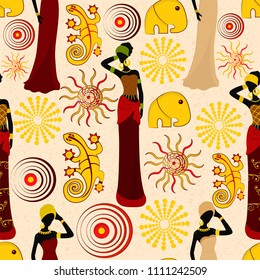 Seamless vector background on an African theme