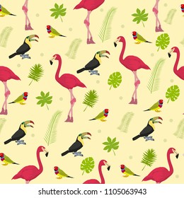 Seamless vector background on a tropical theme