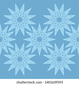Seamless vector background. Ornament with stars. Mosaic of ethnic figures. Hand drawing. Can be used for wallpaper, textile, invitation card, wrapping, web page background.
