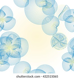 Seamless vector background with a pattern of flowers made by a curving parallel lines with the smooth transition of color.