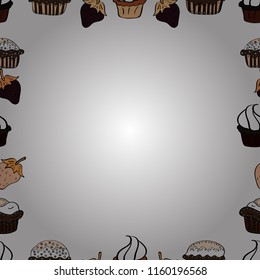 Seamless. Vector Background seamless pattern with hand drawn Frame doodle. Doodle frame consists of white, black and beige border.