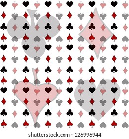 Seamless vector background of playing cards