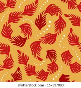 Seamless vector background with plumage elements