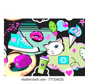 Seamless vector background pop-art wallpaper