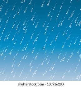 Seamless vector background with rain of english letters.