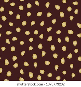 Seamless vector background with random elements. Abstract golden ornament. Dotted abstract golden pattern