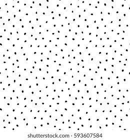 Seamless vector background with random elements. Abstract black and white ornament. Dotted abstract pattern