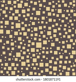 Seamless vector background with random golden squares. Abstract ornament. Dotted abstract pattern