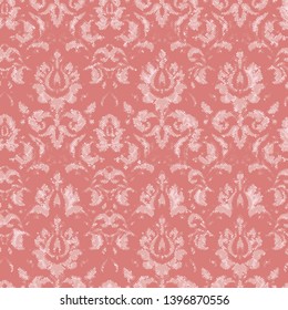 Seamless vector background with random pink elements. Abstract modern   ornament. Dotted abstract  barocco damask pattern - Vector