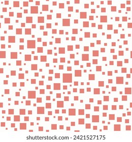 Seamless vector background with random pink squares. Abstract ornament. Seamless abstract pattern