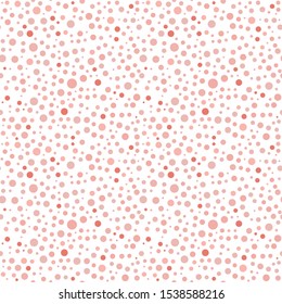 Seamless vector background with random red and pink elements. Abstract ornament. Dotted abstract pattern