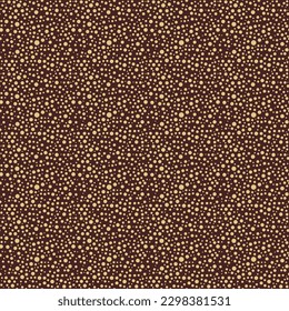 Seamless vector background with random round elements. Abstract brown and golden ornament. Seamles abstract pattern