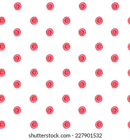 Seamless vector background of red watercolor rose