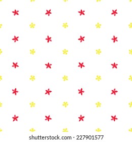 Seamless vector background of red and yellow watercolor flowers