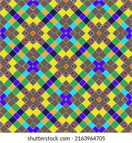
Seamless vector background with repeat pattern. multicolored  mosaic. Perfect for fashion, textile design, cute themed fabric, on wall paper, wrapping paper, fabrics and home decor.