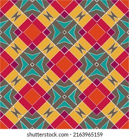 
Seamless vector background with repeat pattern. multicolored  mosaic. Perfect for fashion, textile design, cute themed fabric, on wall paper, wrapping paper, fabrics and home decor.