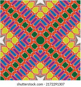 Seamless vector background with repeat pattern. multicolored  mosaic. Perfect for fashion, textile design, cute themed fabric, on wall paper, wrapping paper, fabrics and home decor.