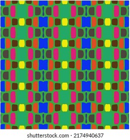 
Seamless vector background with repeat pattern. multicolored  mosaic. Perfect for fashion, textile design, cute themed fabric, on wall paper, wrapping paper, fabrics and home decor.
