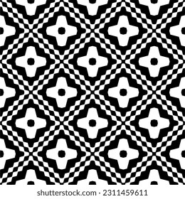 Seamless vector background with repeat pattern. Black and white color. Perfect for fashion, textile design, cute themed fabric, on wall paper, wrapping paper, fabrics and home decor.
