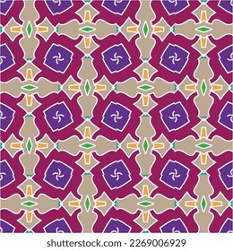 
Seamless vector background with repeat pattern.Abstract ethnic rug ornamental seamless pattern.Perfect for fashion, textile design, cute themed fabric, on wall paper, wrapping paper and home decor.